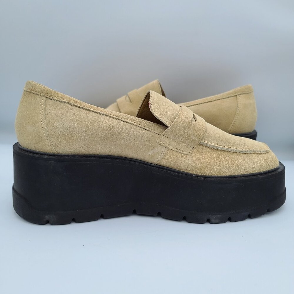 Free People Nico Platform Loafers Cappuccino Suede US 10/EU 41 Chunky Wedge NWOB - Picture 13 of 13